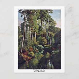 Cartão Postal Waldbach Com Deer Por Courbet Gustave