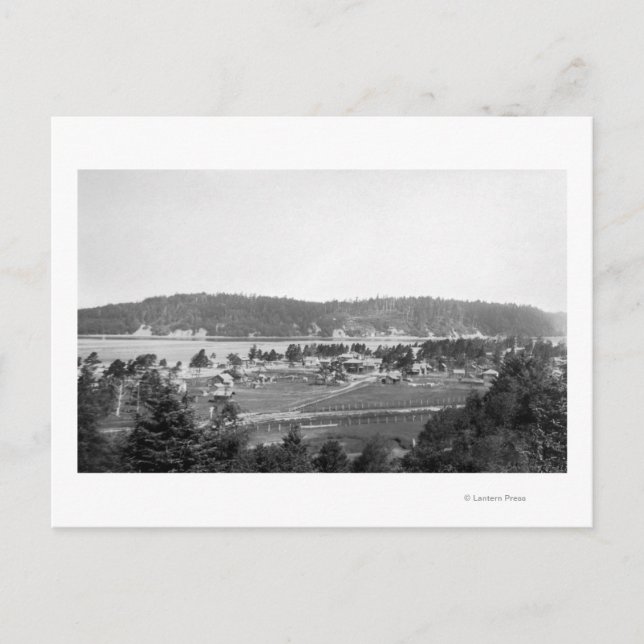 Cartão Postal Waldport, Oregon Town View Olhando para Norte (Frente)