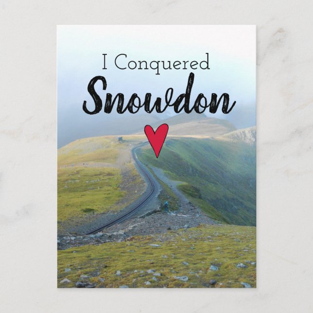 Cartão Postal Wales Conquistou a paisagem de Snowdon Welsh Rail (Frente)