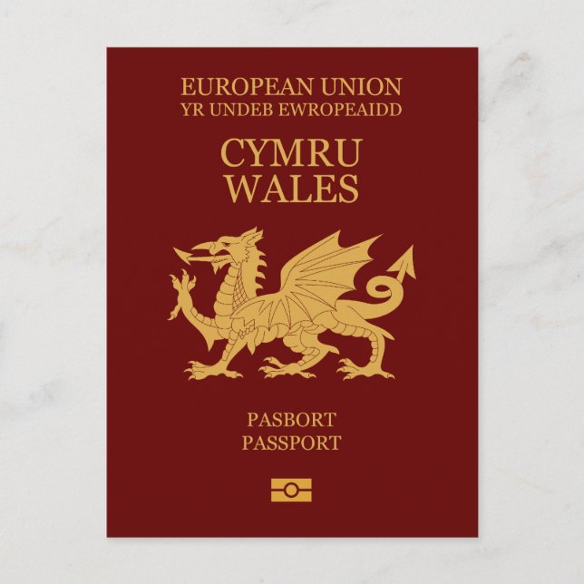 Cartão Postal Wales passport (Frente)