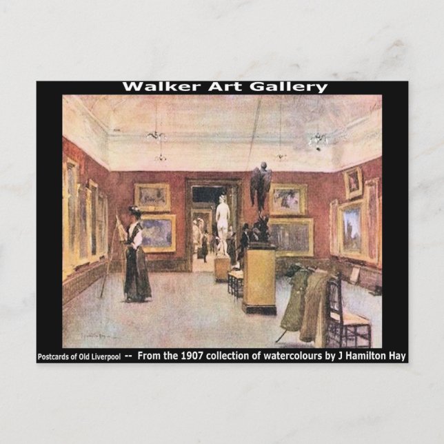 Cartão Postal Walker Art Gallery, William Brown Ruas, Liverpool. (Frente)