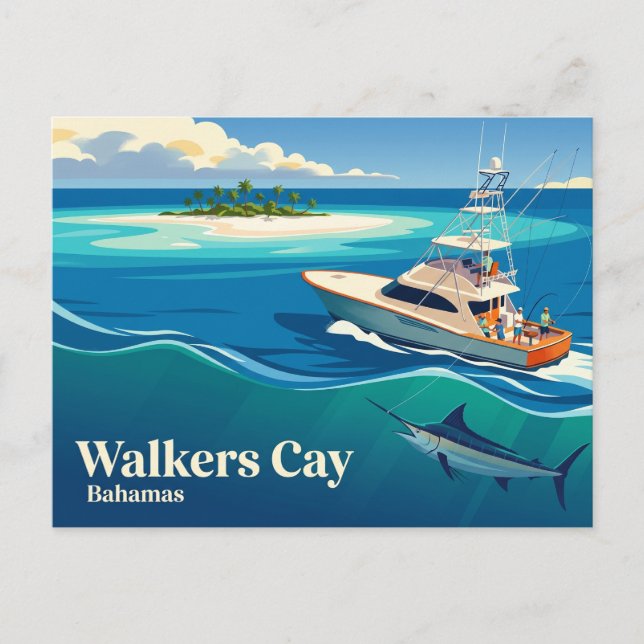 Cartão Postal Walkers Cay Bahamas (Frente)