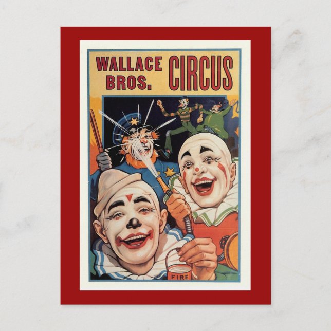 Cartão Postal Wallace Bros. Circo Vintage (Frente)