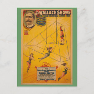 Cartão Postal Wallace mostra triplo Poster de trapeze Revolvente
