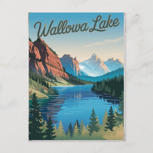 Cartão Postal Wallowa Lake Vintage (Frente)