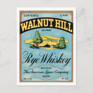 Cartão Postal Walnut Hill Rye Whiskey