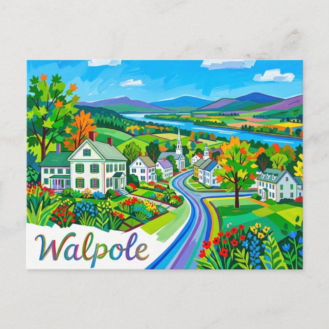 Cartão Postal Walpole EUA (Frente)