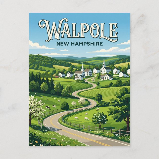 Cartão Postal Walpole EUA (Frente)