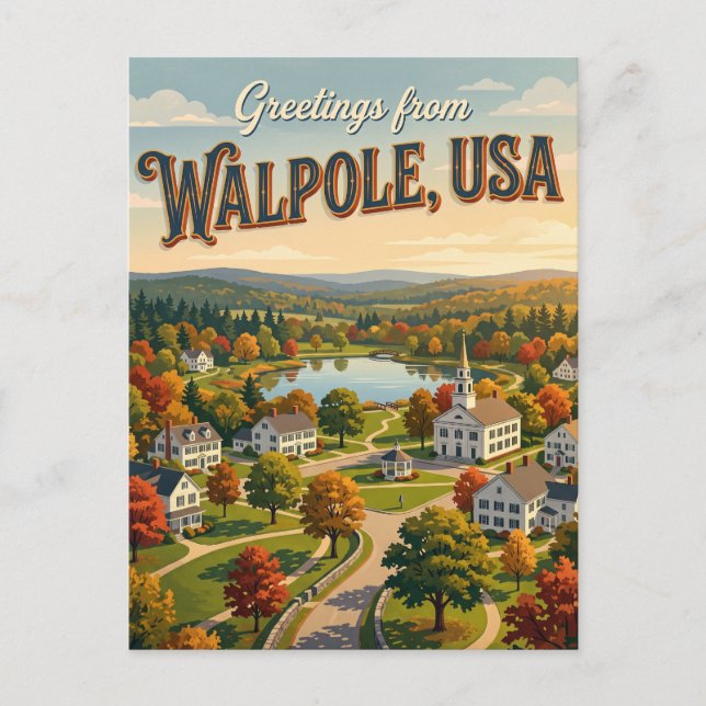 Cartão Postal Walpole EUA (Frente)