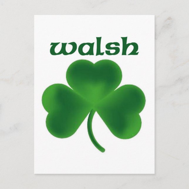 Cartão Postal Walsh Shamrock (Frente)