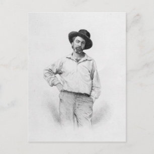 Cartão Postal Walt Whitman, frontispício de 'Folhas de