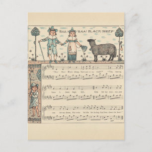 Cartão Postal Walter Crane Baa Baa Ovelha Negra Rima Infantil