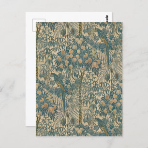 Cartão Postal Walter Crane Vintage Art Nouveau Macaw Patterno