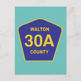 Cartão Postal Walton County 30A Highway Sign Florida