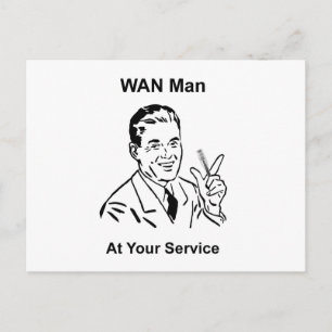 Cartão Postal WAN Man On Your Service Retro Tech