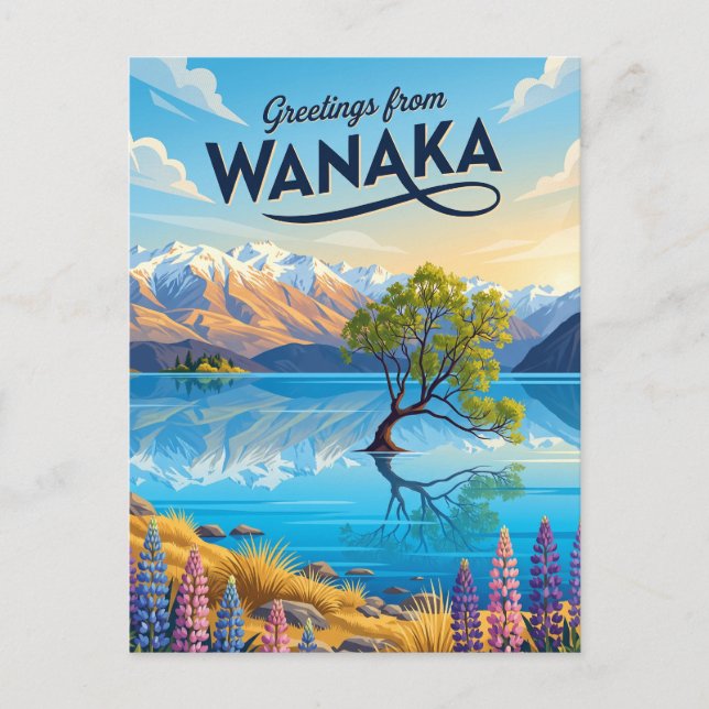 Cartão Postal Wanaka Nova Zelândia (Frente)