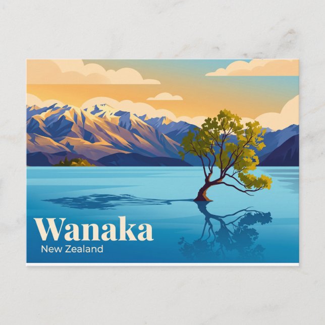 Cartão Postal Wanaka Nova Zelândia (Frente)