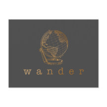 Wander Viagem Cote e Globo em Preto e Dourado