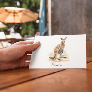 Cartão Postal Wanderer de Outback: Costume de Watercolor Kangaro