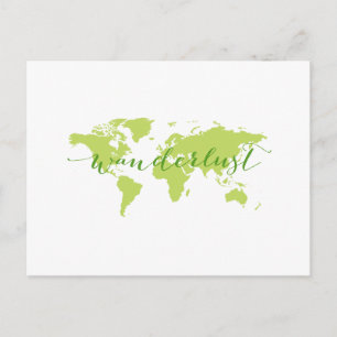 Cartão Postal Wanderlust, mapa mundial