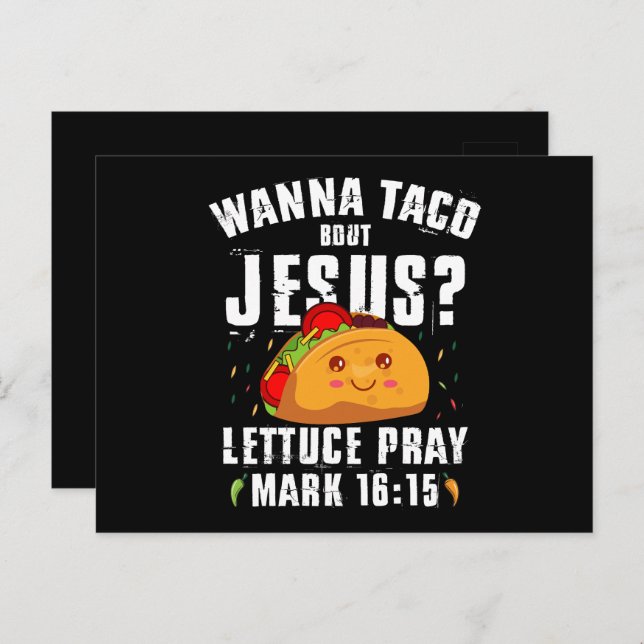 Cartão Postal Wanna Taco Bout Jesus Cinco de Mayo Christian (Frente/Verso)