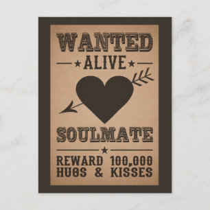 Cartão Postal WANTED ALIVE: SOULMATE postcard