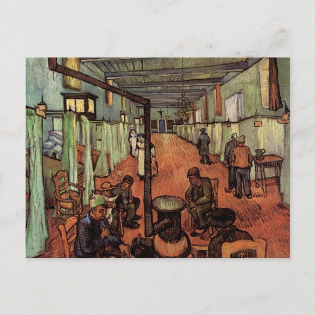 Cartão Postal Ward no Hospital de Arles por Vincent van Gogh (Frente)