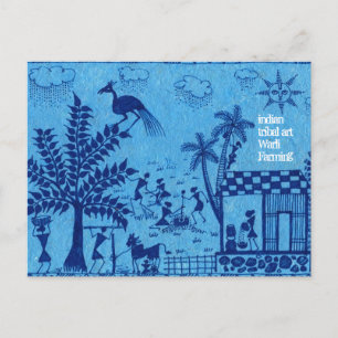 Cartão Postal Warli Farming