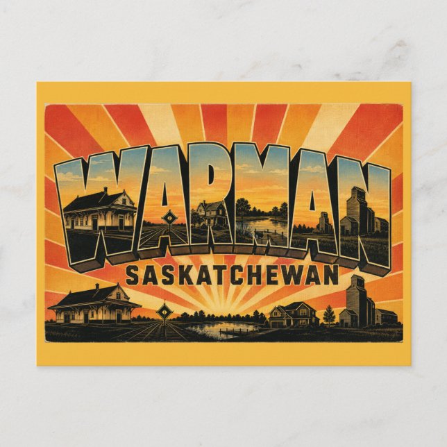 Cartão Postal Warman Saskatchewan Cidade de Crescimento Mais Ráp (Frente)