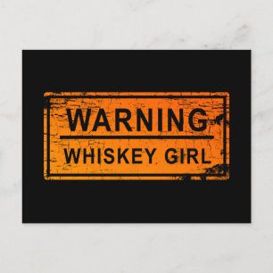 Cartão Postal Warning - Whiskey Girl