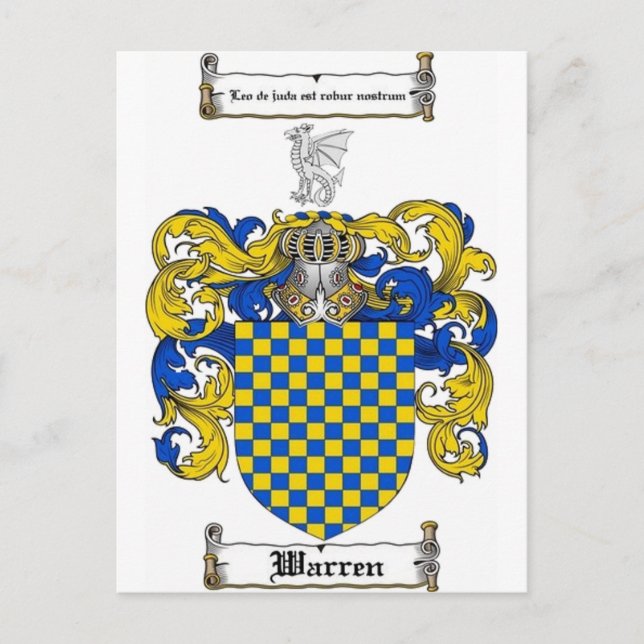 Cartão Postal Warren Family Crest (Frente)