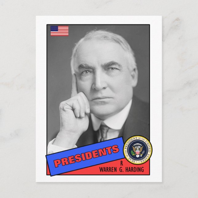 Cartão Postal Warren G. Harding Baseball Card (Frente)