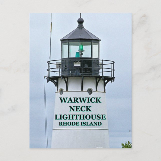 Cartão Postal Warwick Neck Lighthouse, Cartão-postal Rhode Islan (Frente)