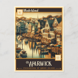 Cartão Postal Warwick, Rhode Island | Vintage