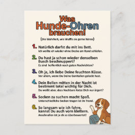 Cartão Postal "Was Hundeohren brauchen"-Postkarte