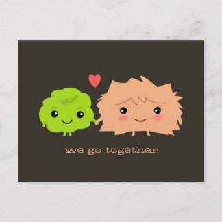 Cartão Postal Wasabi e o gengibre vão junto - design de Kawaii