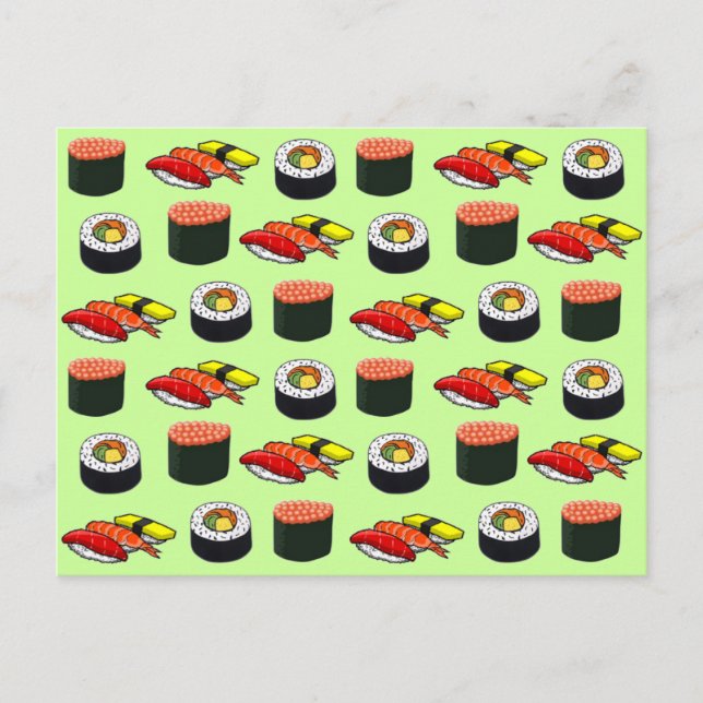 Cartão Postal Wasabi Green Sushi (Frente)