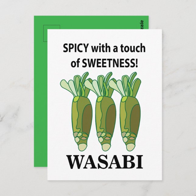 Cartão Postal Wasabi Spicy Com Um Toque De Sweetness Wasabi (Frente/Verso)