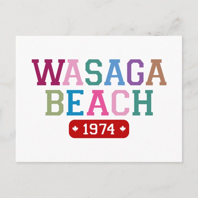 Cartão Postal Wasaga Beach 1974 (Frente)