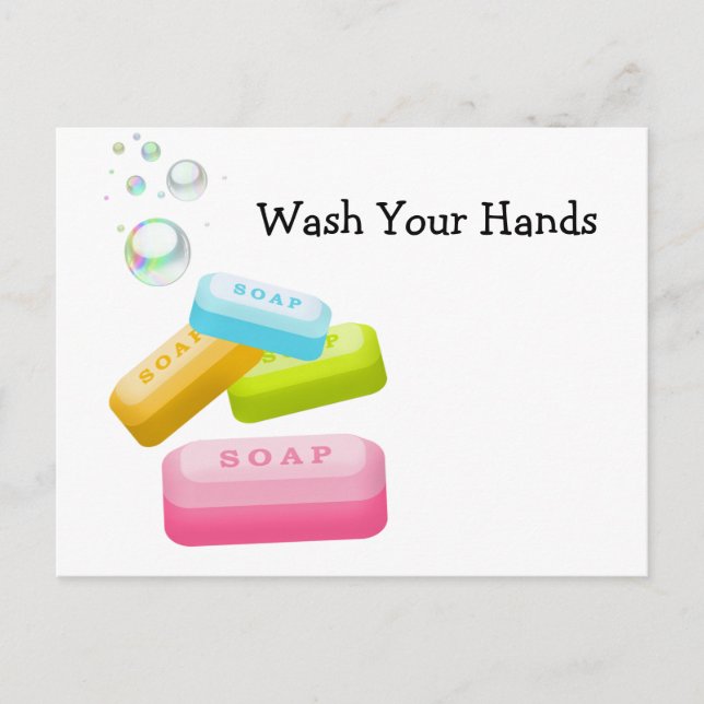 Cartão Postal Wash Your Hands (Frente)