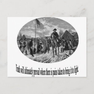 Cartão Postal Washington at Valley Forge with Quote
