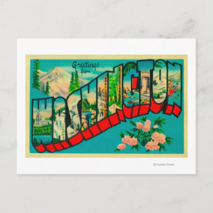 Cartão Postal Washington - Cenas com Letras Grandes