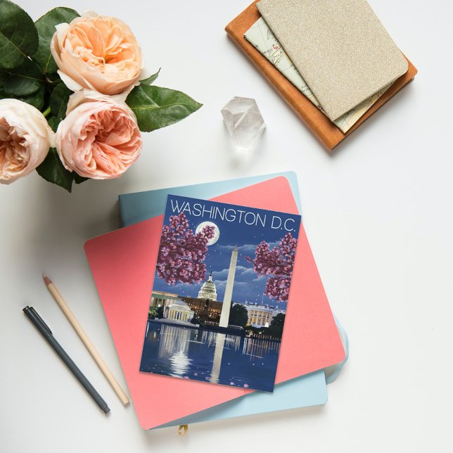 Cartão Postal Washington, DC (Postcard on table)