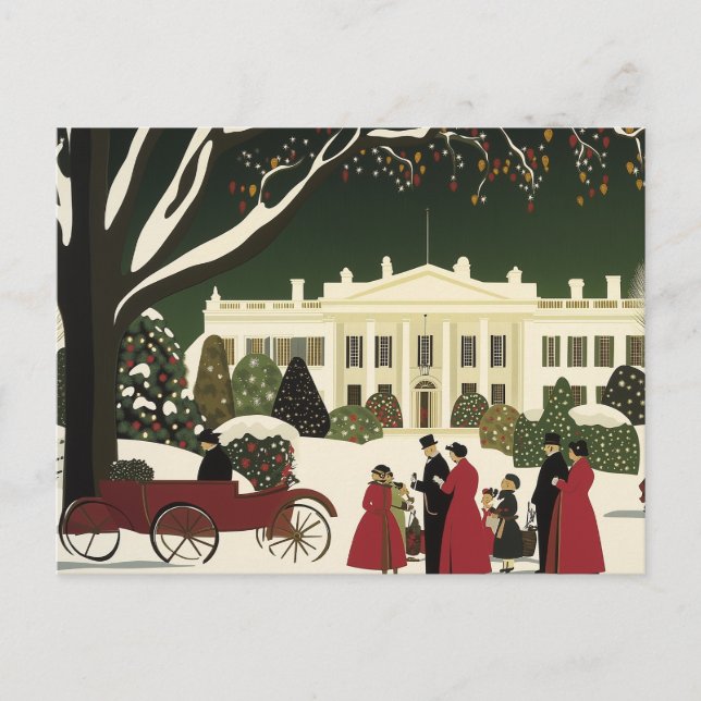 Cartão Postal Washington DC Art Deco Style card White House (Frente)