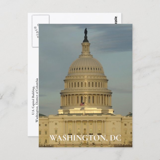 Cartão Postal Washington DC Capitol Building Travel Photo (Frente/Verso)