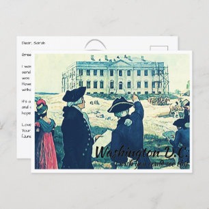 Cartão Postal Washington DC Construindo a Casa Branca