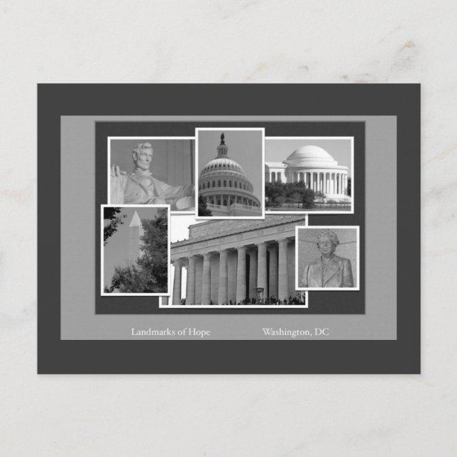 Cartão Postal Washington, DC Landmarks Posta Card (Frente)