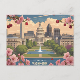 Cartão Postal Washington DC primavera Skyline_flor de cerejeira