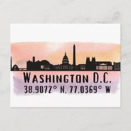 Cartão Postal Washington DC Skyline Latitude e Longitude