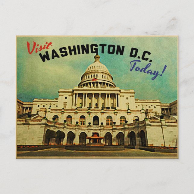 Cartão Postal Washington DC Vintage (Frente)